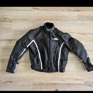 First Racing Armored Black Motorcycle Jacket, Reflective with Inner Liner